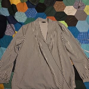 Ann Taylor Monochrome Striped Jacket